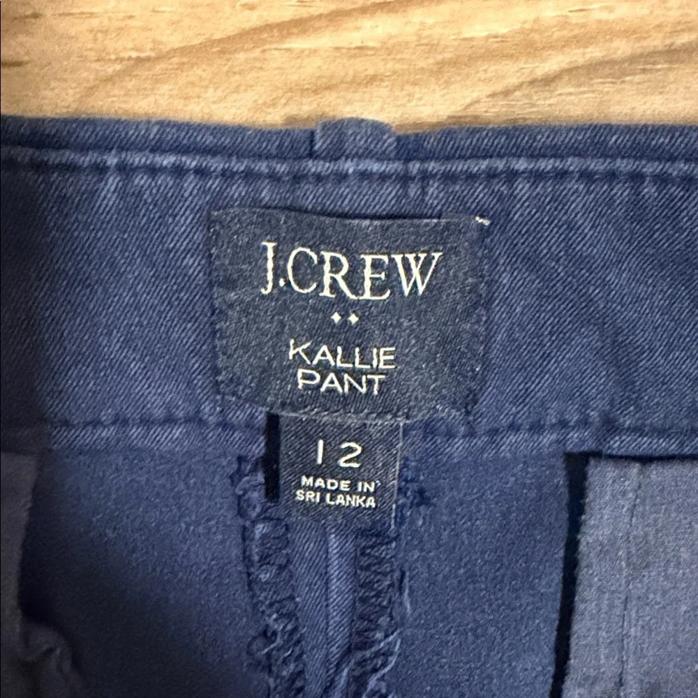 J Crew Womens Kallie Pants Slacks 12 Navy Blue Straight Fit Slacks Career